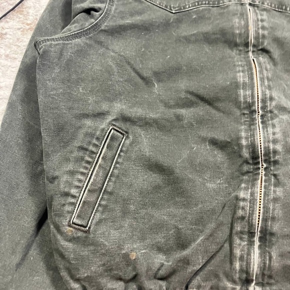 Vintage Carhartt J14 MOS Green Santa Fe Canvas Quilt Lined Jacket Mens XL Tall - Picture 5 of 12